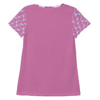 All-Over Print Women's Athletic T-shirt "PICKLEBALL PURPLE"