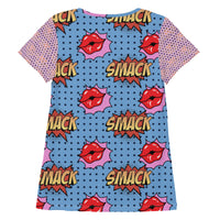All-Over Print Women's Athletic T-shirt "SMACK"