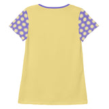All-Over Print Women's Athletic T-shirt "PURPLE YELLOW DOTS"