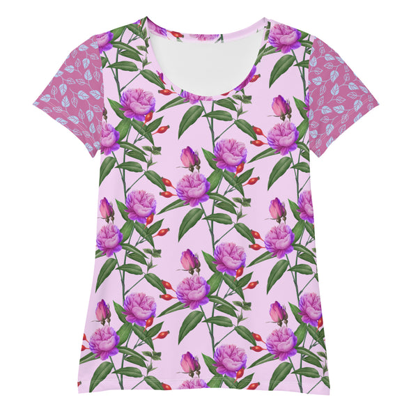 All-Over Print Women's Athletic T-shirt "PICKLEBALL PURPLE"