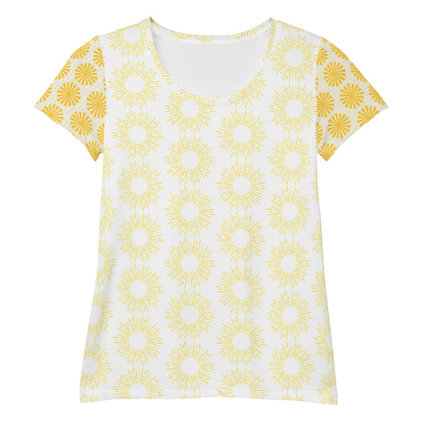 All-Over Print Women's Athletic T-shirt  "LEMON YELLOW"