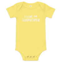 100% cotton one-piece Baby Onesie "I LOVE MY GODFATHER"