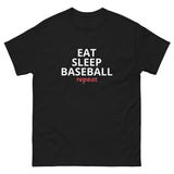 100% cotton classic tee "EAT SLEEP BASEBALL repeat"