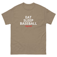 100% cotton classic tee "EAT SLEEP BASEBALL repeat"