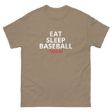 100% cotton classic tee "EAT SLEEP BASEBALL repeat"
