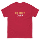 100% cotton classic tee with a more structured look...trendy!  "THE GAME'S OVER"