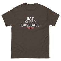 100% cotton classic tee "EAT SLEEP BASEBALL repeat"