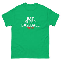 100% cotton classic tee "EAT SLEEP BASEBALL repeat"