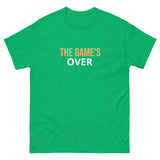 100% cotton classic tee with a more structured look...trendy!  "THE GAME'S OVER"