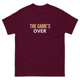 100% cotton classic tee with a more structured look...trendy!  "THE GAME'S OVER"