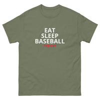 100% cotton classic tee "EAT SLEEP BASEBALL repeat"