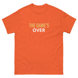 100% cotton classic tee with a more structured look...trendy!  "THE GAME'S OVER"