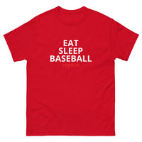 100% cotton classic tee "EAT SLEEP BASEBALL repeat"
