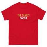 100% cotton classic tee with a more structured look...trendy!  "THE GAME'S OVER"