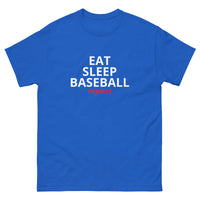 100% cotton classic tee "EAT SLEEP BASEBALL repeat"