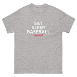 100% cotton classic tee "EAT SLEEP BASEBALL repeat"