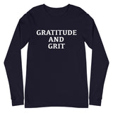 Unisex Long Sleeve Cotton Tee "GRATITUDE AND GRIT"