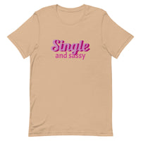 Lightweight cotton t-shirt  "SINGLE AND SASSY"
