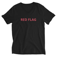 Unisex Short Sleeve V-Neck T-Shirt "RED FLAG"