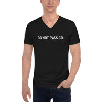 Unisex Short Sleeve V-Neck T-Shirt "DO NOT PASS GO"