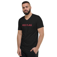 Unisex Short Sleeve V-Neck T-Shirt "RED FLAG"