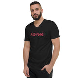 Unisex Short Sleeve V-Neck T-Shirt "RED FLAG"