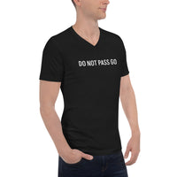 Unisex Short Sleeve V-Neck T-Shirt "DO NOT PASS GO"