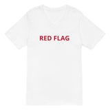Unisex Short Sleeve V-Neck T-Shirt "RED FLAG"