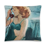 Premium pillow - Woman on phone vintage image
