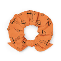 Recycled Scrunchie with Mushroom pattern