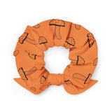 Recycled Scrunchie with Mushroom pattern