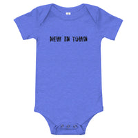 100% cotton one-piece Baby Onesie "NEW IN TOWN"