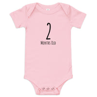 100% cotton one-piece Baby Onesie  "2 MONTHS OLD"