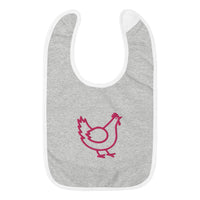 Embroidered Baby Bib with a chicken