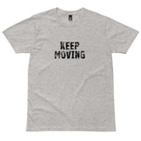 Men's classic and simple 100% cotton t-shirt.  Tee is super comfy and soft to the touch.  "KEEP MOVING"