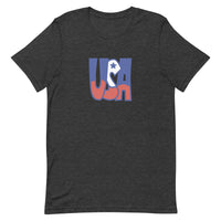 This t-shirt feels soft and lightweight, with the right amount of stretch. It's comfortable and flattering for all.