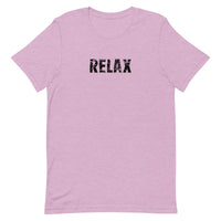 Unisex t-shirt that is the best 100% cotton tee you’ve ever tried. "RELAX"