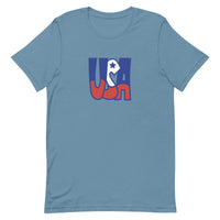 This t-shirt feels soft and lightweight, with the right amount of stretch. It's comfortable and flattering for all.
