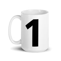 White glossy mug "1"
